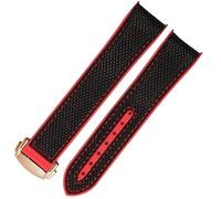 JZWCHQ Banda de reloj de silicona de nylon de goma de 20 mm de 20 mm para Omega GMT Planet Ocean Seamaster Diver 300 Curvado de reloj de color naranja