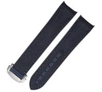 JZWCHQ Banda de reloj de silicona de nylon de goma de 20 mm de 20 mm para Omega GMT Planet Ocean Seamaster Diver 300 Curvado de reloj de color naranja