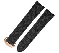 JZWCHQ Banda de reloj de silicona de nylon de goma de 20 mm de 20 mm para Omega GMT Planet Ocean Seamaster Diver 300 Curvado de reloj de color naranja