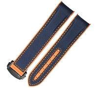 JZWCHQ Banda de reloj de silicona de nylon de goma de 20 mm de 20 mm para Omega GMT Planet Ocean Seamaster Diver 300 Curvado de reloj de color naranja