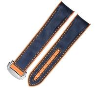 JZWCHQ Banda de reloj de silicona de nylon de goma de 20 mm de 20 mm para Omega GMT Planet Ocean Seamaster Diver 300 Curvado de reloj de color naranja
