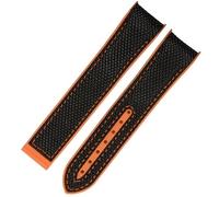 JZWCHQ Banda de reloj de silicona de nylon de goma de 20 mm de 20 mm para Omega GMT Planet Ocean Seamaster Diver 300 Curvado de reloj de color naranja