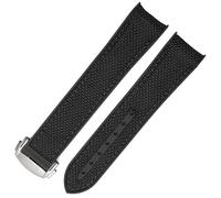 JZWCHQ Banda de reloj de silicona de nylon de goma de 20 mm de 20 mm para Omega GMT Planet Ocean Seamaster Diver 300 Curvado de reloj de color naranja