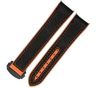 JZWCHQ Banda de reloj de silicona de nylon de goma de 20 mm de 20 mm para Omega GMT Planet Ocean Seamaster Diver 300 Curvado de reloj de color naranja