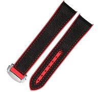 JZWCHQ Banda de reloj de silicona de nylon de goma de 20 mm de 20 mm para Omega GMT Planet Ocean Seamaster Diver 300 Curvado de reloj de color naranja