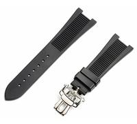 JZWCHQ Bandas de reloj de hebilla plegables para la correa de silicona de goma de 25 mm para la banda Nautilus de Patek Philippe
