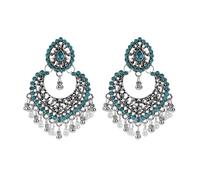 JZWCHQ Boho Ball DE TASEL Declaración Colgantes para Mujeres Girls Vintage Flower Heart Chandelier Drop Drop Rangling Pendiendo Regalos de Joyas de Bollywood para Jhumka Festival Holiday Christmas