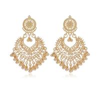 JZWCHQ Boho Ball DE TASEL Declaración Colgantes para Mujeres Girls Vintage Flower Heart Chandelier Drop Drop Rangling Pendiendo Regalos de Joyas de Bollywood para Jhumka Festival Holiday Christmas