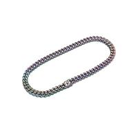 JZWCHQ Cadera de Gargantilla para Hombre Cabina Cubana de Acero Inoxidable Tendencia de Color Arcoiris Collar de Moda Hip Hop Joyas de Roca Joyas