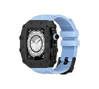 JZWCHQ Caja de reloj de fibra de carbono pulsera de goma Modificación de la pulsera de la pulsera de la pulsera, para 45 mm 44 mm 9 8 7 6 5 4 SE Serie Rating Actualización de reemplazo de la correa