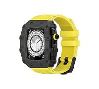 JZWCHQ Caja de reloj de fibra de carbono pulsera de goma Modificación de la pulsera de la pulsera de la pulsera, para 45 mm 44 mm 9 8 7 6 5 4 SE Serie Rating Actualización de reemplazo de la correa