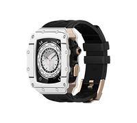 JZWCHQ Caja de reloj de fibra de carbono pulsera de goma Modificación de la pulsera de la pulsera de la pulsera, para 45 mm 44 mm 9 8 7 6 5 4 SE Serie Rating Actualización de reemplazo de la correa