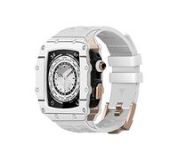 JZWCHQ Caja de reloj de fibra de carbono pulsera de goma Modificación de la pulsera de la pulsera de la pulsera, para 45 mm 44 mm 9 8 7 6 5 4 SE Serie Rating Actualización de reemplazo de la correa