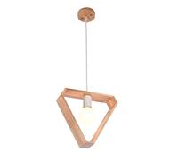 JZWCHQ Candelador LED Moderno Luces Colgantes de Madera geométrica de Madera geométrica Lámparas Colgantes de Madera sólida para Sala de Estar y Dormitorio Accesorios de Techo de una Sola Cabeza (c)