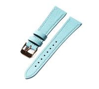 JZWCHQ Capeta de cabeza azul claro hecha a mano Tabla de cuero de cuero de vaca 18 mm de 19 mm 20 mm 22 mm 22 mm vintage suave correa de cuero ultra delgado (B oro rosa B, 18 mm)