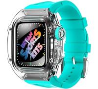 JZWCHQ Caso de reloj de glaciar transparente+Kit de modificación de Sport Sport Urban Store de silicona, para la serie Ultra 8 49mm 7 6 5 4 SE 44 mm de 45 mm Reemplazo de la banda de reloj de goma