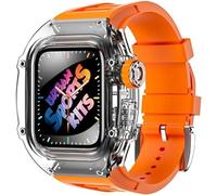 JZWCHQ Caso de reloj de glaciar transparente+Kit de modificación de Sport Sport Urban Store de silicona, para la serie Ultra 8 49mm 7 6 5 4 SE 44 mm de 45 mm Reemplazo de la banda de reloj de goma