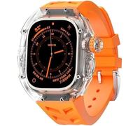JZWCHQ Caso de reloj de glaciar transparente+Kit de modificación de Sport Sport Urban Store de silicona, para la serie Ultra 8 49mm 7 6 5 4 SE 44 mm de 45 mm Reemplazo de la banda de reloj de goma