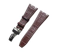 JZWCHQ Clásica correa de cuero genuino para reloj AP Off Shore Watch pulsera negro marrón hombres pulsera pulsera cierre, 28mm, A