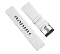 JZWCHQ Classical 22 24 26 28 mm Lychee Textura Banda de reloj de cuero genuino para pulsera de muñeca diesel de reloj marrón blanco blanco