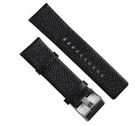 JZWCHQ Classical 22 24 26 28 mm Lychee Textura Banda de reloj de cuero genuino para pulsera de muñeca diesel de reloj marrón blanco blanco