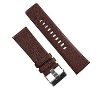 JZWCHQ Classical 22 24 26 28 mm Lychee Textura Banda de reloj de cuero genuino para pulsera de muñeca diesel de reloj marrón blanco blanco