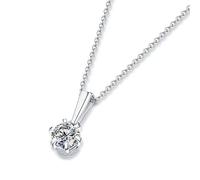 JZWCHQ Collar Colgante de moissanite Real de 1 Quilates para Mujeres 100% 925 joyería de Compromiso de Boda de Plata esterlina