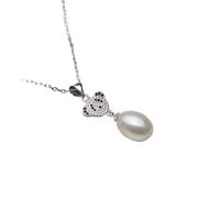 JZWCHQ Collar Colgante de Perlas Mujeres Dama Regalo de Agua Dulce Natural para el cumpleaños Blanca de niña Elegante