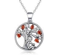 JZWCHQ Collar con colgante de árbol de la vida de plata de ley 925, color verde transparente, joyería de moda para mujer, A, A