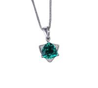 JZWCHQ Collar con Colgante de Esmeralda simulada Triangular de 1,6 Quilates para Mujer sin Cadena