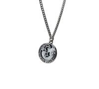 JZWCHQ Collar con colgante de plata de ley 925 auténtica 2024, diseño vintage de estrella negra y luna, letra inglesa, accesorios de moda, regalo creativo, tamaño libre,