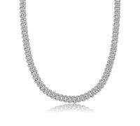 JZWCHQ Collar de 21k de Oro sobre 925 Plateado de 9 mm de Hip-Hop, Cadena de Cuello Cubano de moissanita densamente Establecido, Presente dinámico para Tendencias o Ocasiones Especiales, Regalos de