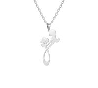 JZWCHQ Collar de Abrazo de Plata de Ley 925 para Mujeres, Hombres, Parejas, Amantes, Colgante de Abrazo, Collares con símbolo de Infinito, Collar de Abrazo de Beso, Collares de Abrazo para