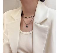 JZWCHQ Collar de Cuentas de Doble Capa para Amigo Collar geométrico Collar de Gargantilla para Mujeres Regalos de joyería172