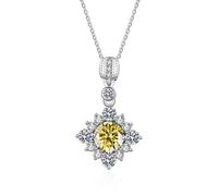 JZWCHQ Collar de Diamantes moissanita de 1 CT para Mujer con Colgante Cuadrado