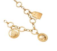 JZWCHQ Collar de Encanto de Playa Lleno de Oro de 14k para Hombres y Mujeres, Collar Colgante de encantos de corazón de Chile Rojo de Palma, Collar de Concha de Vaquero, Encanto de Playa de Verano
