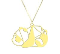 JZWCHQ Collar de Panda de Plata de Ley 925 para Mujeres y niñas, Collar con Colgante de Panda de Origami, dijes de Animales, joyería de Panda, Collar de Panda Rojo para niñas, medallón de Panda,