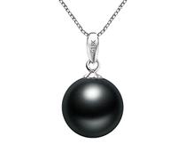 JZWCHQ Collar de Perlas Negras y Colgante con Joyas Colgantes de 10-11 mm de Perlas