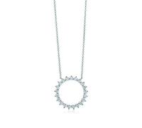 JZWCHQ Collar de plata de ley 925 con incrustaciones de lágrimas y circonitas, A, A