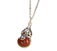 JZWCHQ Collar de Plata esterlina para Mujeres Feng Shui Collar wu lou/Calabash Colgante Dinero enchad Collar de Plata Collar de Colcha de Goma Delicada Regalos de joyería Buena Suerte Amuleto, wu lou
