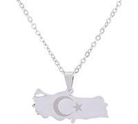 JZWCHQ Collar Hombres, Collar Joyas de Cadena de Collar Mujeres Colgantes Colgante Mapa Bandera Estrella Colgante