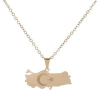 JZWCHQ Collar Hombres, Collar Joyas de Cadena de Collar Mujeres Colgantes Colgante Mapa Bandera Estrella Colgante