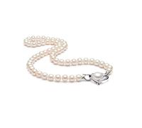 JZWCHQ Collares Amor corazón 925 Collar de Colgante de Perlas de Agua Dulce Blanca Un Joyas de Moda de Dos Puestos para Mujeres Colgantes