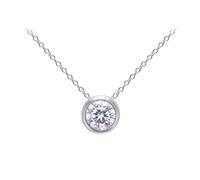 JZWCHQ Collares Colgantes Blancos para Mujeres, redondeos con un Collar de Cadena de moissanite 1ct para Mujeres
