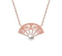 JZWCHQ Collares con colgante de perlas de plata 925, cadena de clavícula de lujo para novia, esposa y madre mujer