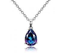 JZWCHQ Collares de Mujer Colgantes 925 Joyas de Plata Color Cae de Agua Corbata Colgante Collar Regalo de Boda Joyas Finas