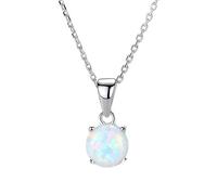 JZWCHQ Collares puros 925 para las mujeres de colores Collar colgante de ópalo colorido, A