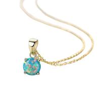 JZWCHQ Collares puros 925 para las mujeres de colores Collar colgante de ópalo colorido, A