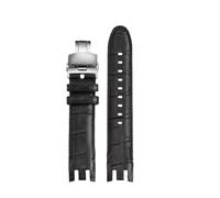 JZWCHQ Compatible con una serie de vamos Correa de cuero marrón azul blanco YRS403 412 402G Bandas de extremo curvado Matretería de la banda de relojes de 21 mm de 21 mm (A01-Brown-B017)