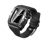 JZWCHQ Conjunto de estuche de reloj de aleación de zinc y correa de reloj de goma, para la serie 9/8/7/6/5/4/3/SE 40 mm 41 mm 44 mm de 45 mm ser serie de 45 mm Accesorios de banda reemplazar la banda